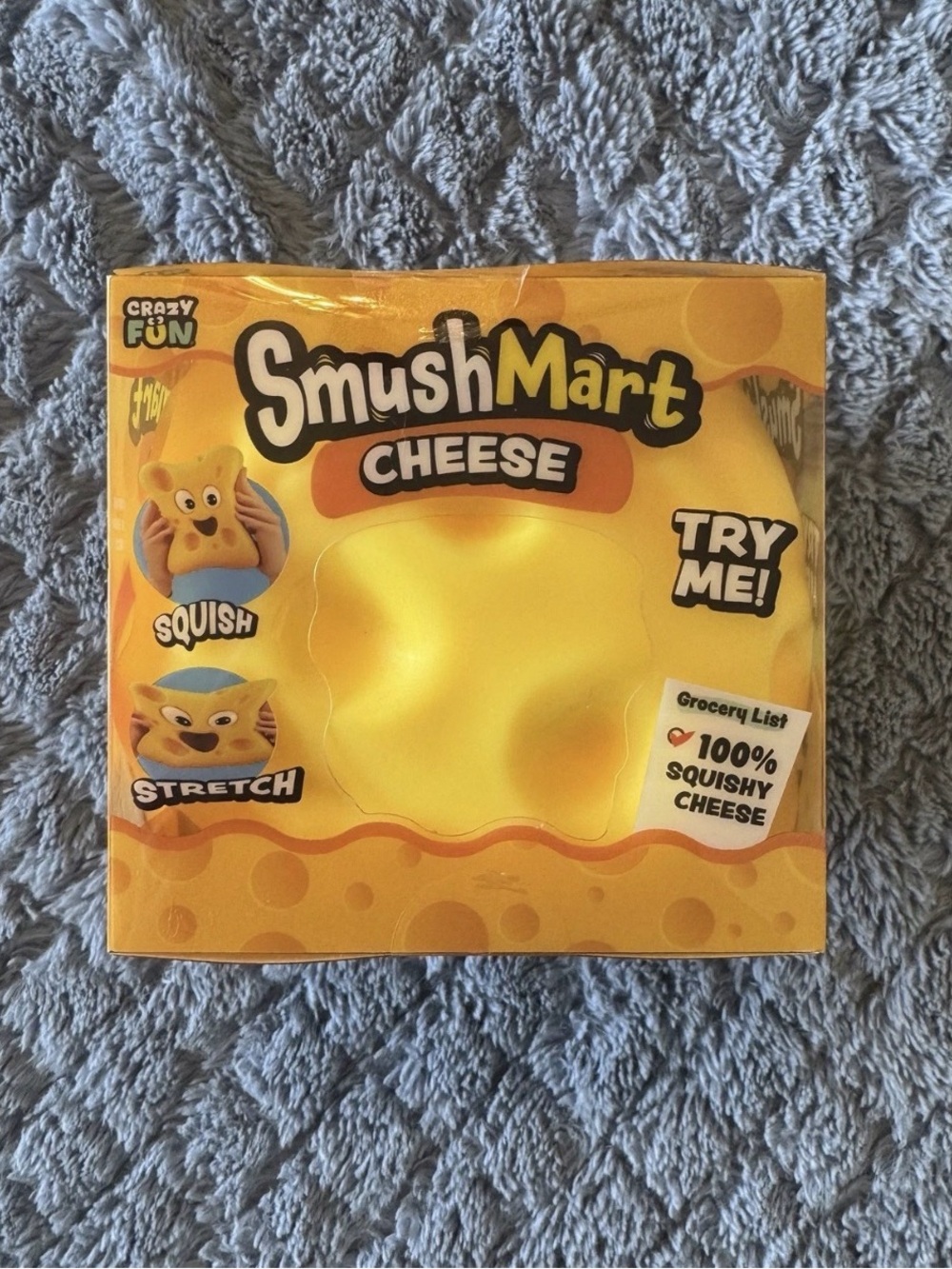 Crazy Fun SmushMart Squishy Cheese Block XL Squeezy - Brand New Viral Tiktok